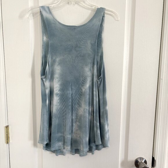 H.I.P. Nordstrom Tie Dye Tank Top Ribbed Knit Scoop Neck Blue/Green Size 1X - Picture 2 of 4